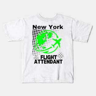 New York Flight Attendant Kids T-Shirt